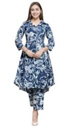 Women's Co-ord Set Cotton Collared Kurta with Pant Cord Set Outdoor Wear